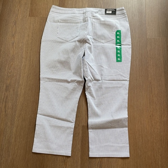 Mario Serrani Blue and White Ankle Cropped Pants - Picture 3 of 4